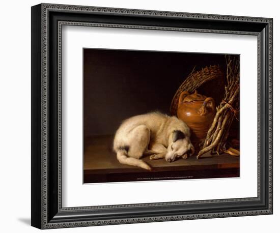 Sleeping Dog, 1650-Gerrit Dou-Framed Art Print