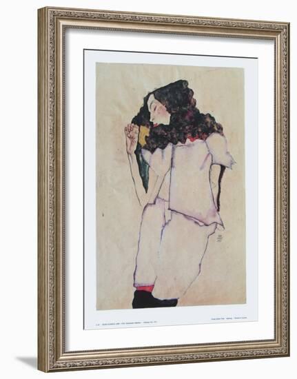 Sleeping Girl, 1911-Egon Schiele-Framed Art Print