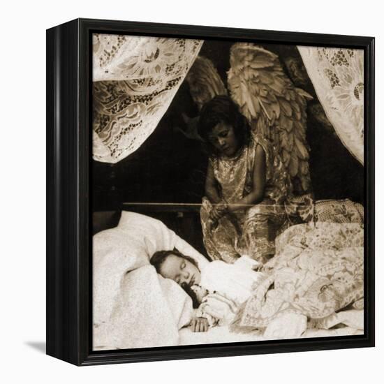 Sleeping Girl Being Watched over by Her Guardian Angel , 1898-null-Framed Premier Image Canvas