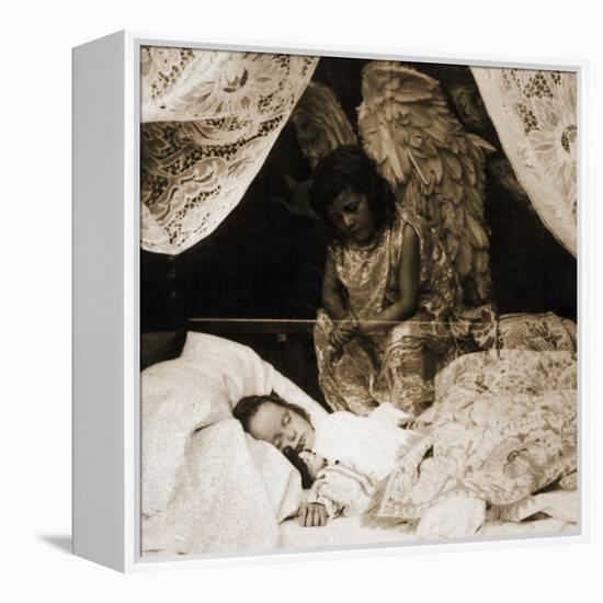 Sleeping Girl Being Watched over by Her Guardian Angel , 1898-null-Framed Premier Image Canvas