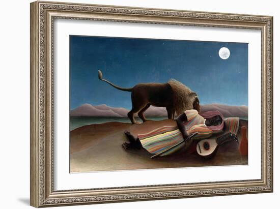 Sleeping Gypsy-Henri Rousseau-Framed Art Print