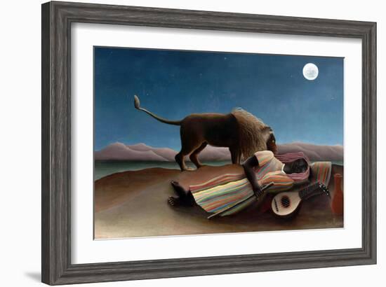 Sleeping Gypsy-Henri Rousseau-Framed Art Print