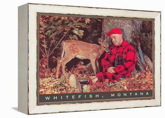 Sleeping Hunter with Fawn, Whitefish, Montana-null-Framed Stretched Canvas