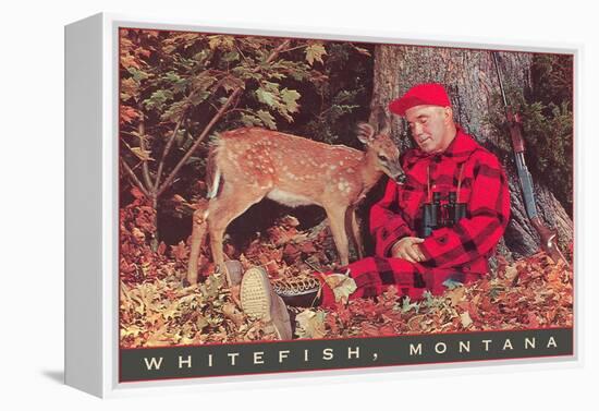 Sleeping Hunter with Fawn, Whitefish, Montana-null-Framed Stretched Canvas