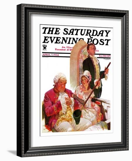 "Sleeping in Church," Saturday Evening Post Cover, April 7, 1934-Frederic Mizen-Framed Giclee Print