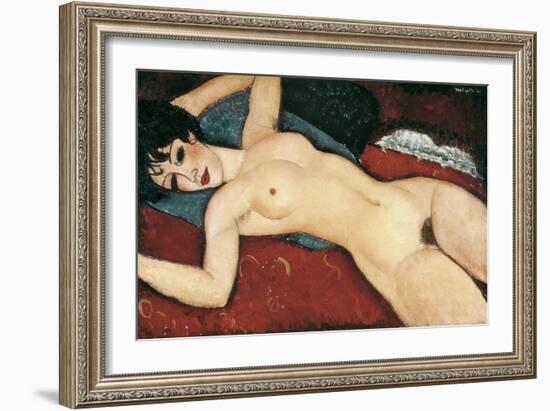 Sleeping Nude with Arms Open (Red Nude)-Amedeo Modigliani-Framed Art Print