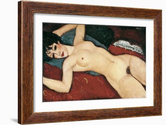 Sleeping Nude with Arms Open (Red Nude)-Amedeo Modigliani-Framed Art Print