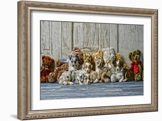 Sleeping Puppies-Santa’s Workshop-Framed Giclee Print