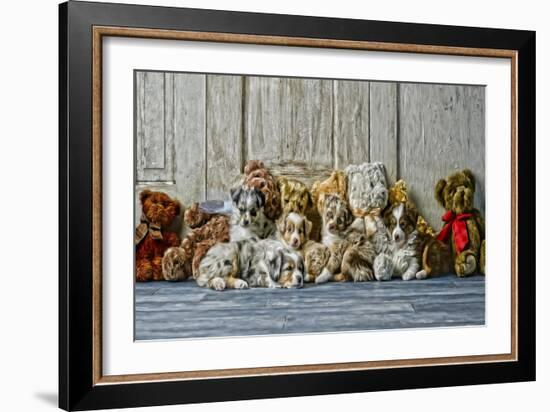 Sleeping Puppies-Santa’s Workshop-Framed Premium Giclee Print