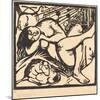 Sleeping Shepherdess (Schlafende Hirtin), 1912-Franz Marc-Mounted Giclee Print