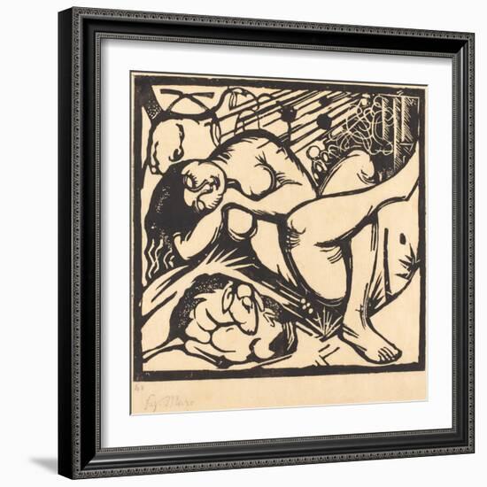 Sleeping Shepherdess (Schlafende Hirtin), 1912-Franz Marc-Framed Giclee Print