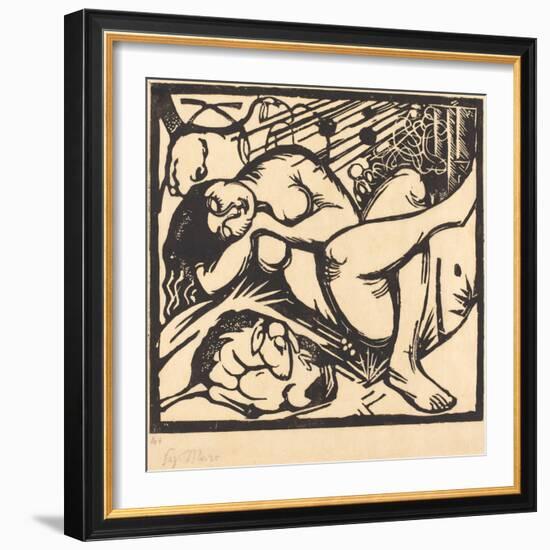 Sleeping Shepherdess (Schlafende Hirtin), 1912-Franz Marc-Framed Giclee Print