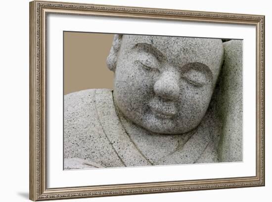 Sleeping stone sculpture figure Taiwan-Charles Bowman-Framed Photographic Print