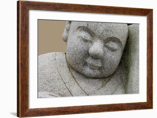 Sleeping stone sculpture figure Taiwan-Charles Bowman-Framed Photographic Print