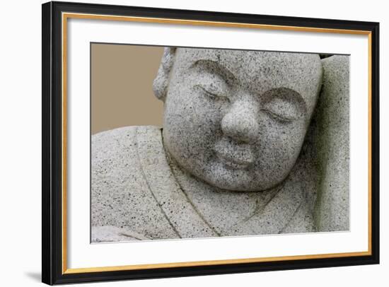 Sleeping stone sculpture figure Taiwan-Charles Bowman-Framed Photographic Print
