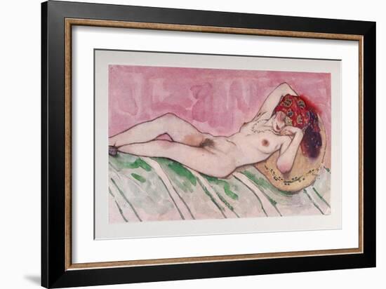 Sleeping Sultan's Wife, 1916-Léon Bakst-Framed Giclee Print