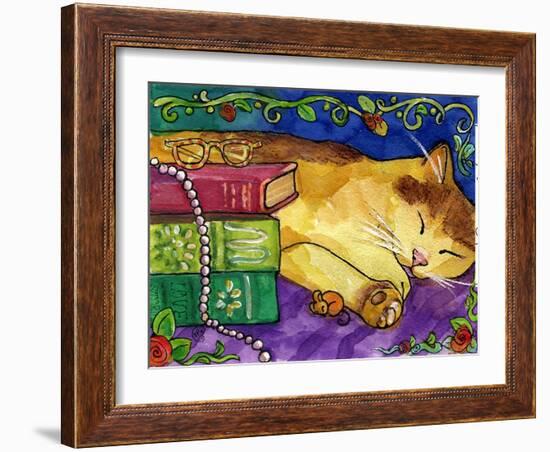 Sleeping Tabby Cat-sylvia pimental-Framed Art Print