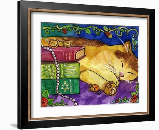 Sleeping Tabby Cat-sylvia pimental-Framed Art Print