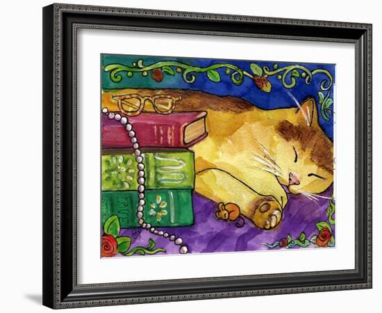 Sleeping Tabby Cat-sylvia pimental-Framed Art Print