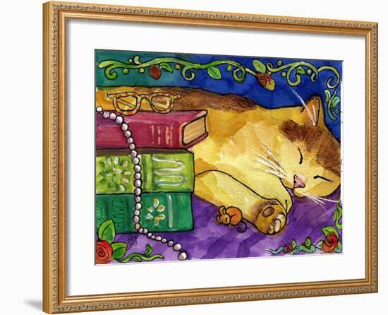 Sleeping Tabby Cat-sylvia pimental-Framed Art Print