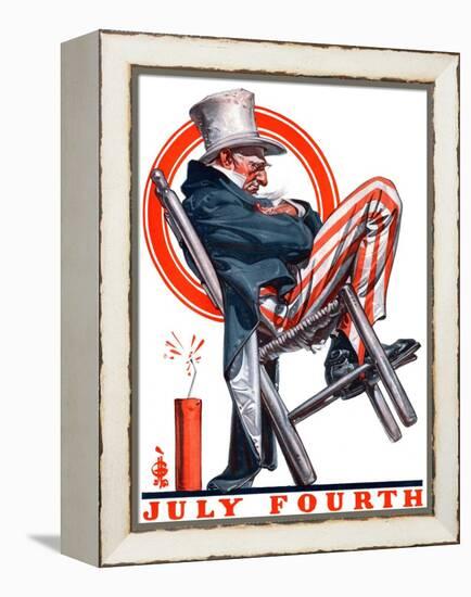 "Sleeping Uncle Sam,"July 5, 1924-Joseph Christian Leyendecker-Framed Premier Image Canvas