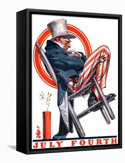 "Sleeping Uncle Sam,"July 5, 1924-Joseph Christian Leyendecker-Framed Premier Image Canvas