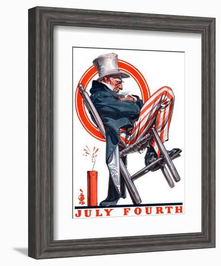 "Sleeping Uncle Sam,"July 5, 1924-Joseph Christian Leyendecker-Framed Giclee Print