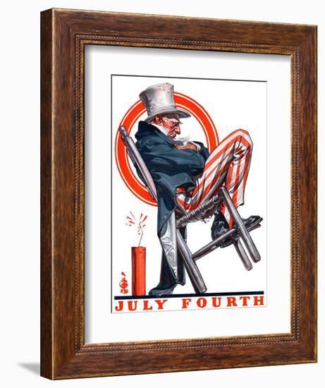 "Sleeping Uncle Sam,"July 5, 1924-Joseph Christian Leyendecker-Framed Giclee Print