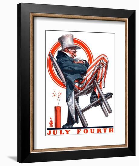 "Sleeping Uncle Sam,"July 5, 1924-Joseph Christian Leyendecker-Framed Giclee Print