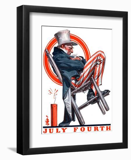 "Sleeping Uncle Sam,"July 5, 1924-Joseph Christian Leyendecker-Framed Giclee Print