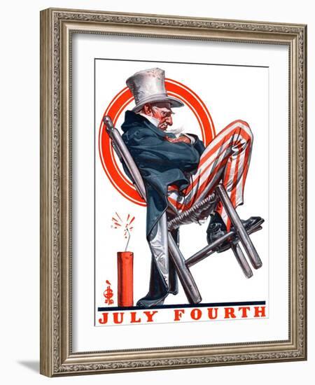 "Sleeping Uncle Sam,"July 5, 1924-Joseph Christian Leyendecker-Framed Giclee Print