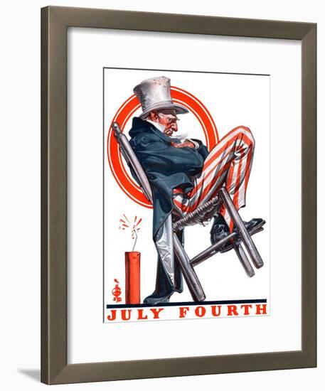 "Sleeping Uncle Sam,"July 5, 1924-Joseph Christian Leyendecker-Framed Giclee Print