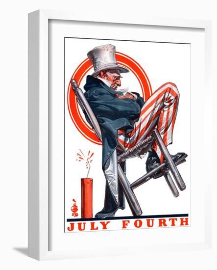 "Sleeping Uncle Sam,"July 5, 1924-Joseph Christian Leyendecker-Framed Giclee Print