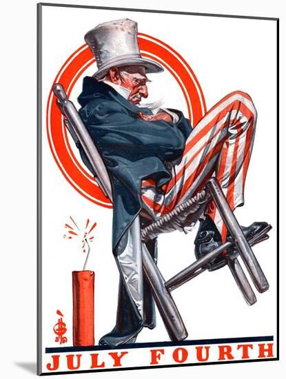 "Sleeping Uncle Sam,"July 5, 1924-Joseph Christian Leyendecker-Mounted Giclee Print