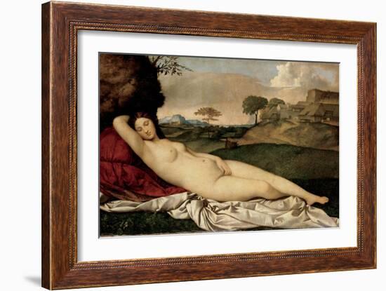 Sleeping Venus, 1508-1510-Giorgione-Framed Giclee Print