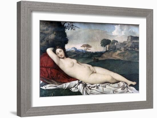 'Sleeping Venus', c1510. Artist: Giorgione-Giorgione-Framed Giclee Print