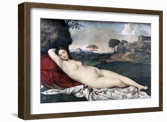 'Sleeping Venus', c1510. Artist: Giorgione-Giorgione-Framed Giclee Print