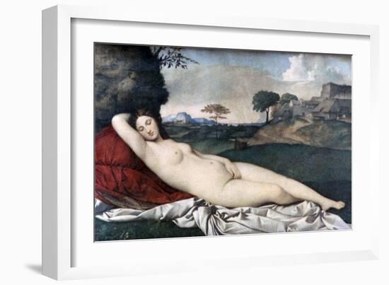'Sleeping Venus', c1510. Artist: Giorgione-Giorgione-Framed Giclee Print