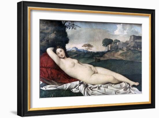 'Sleeping Venus', c1510. Artist: Giorgione-Giorgione-Framed Giclee Print