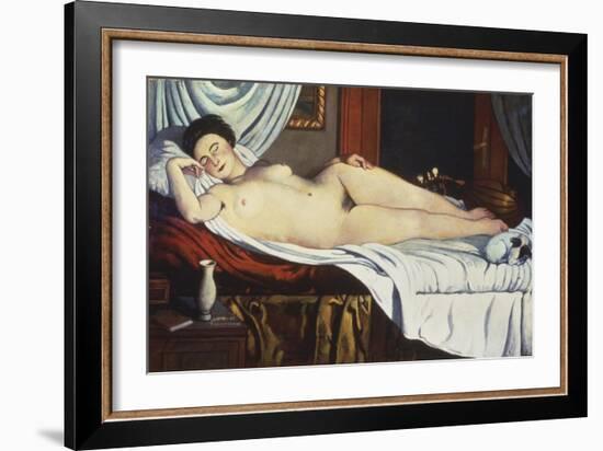 Sleeping Venus, (Naked Woman on a Bed) Woman-Pietro Marussig-Framed Art Print