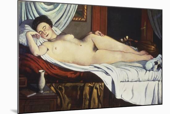 Sleeping Venus, (Naked Woman on a Bed) Woman-Pietro Marussig-Mounted Art Print