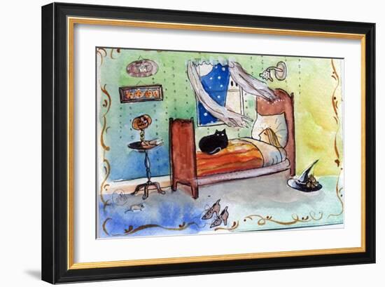 Sleeping Witch Halloween Night-sylvia pimental-Framed Art Print