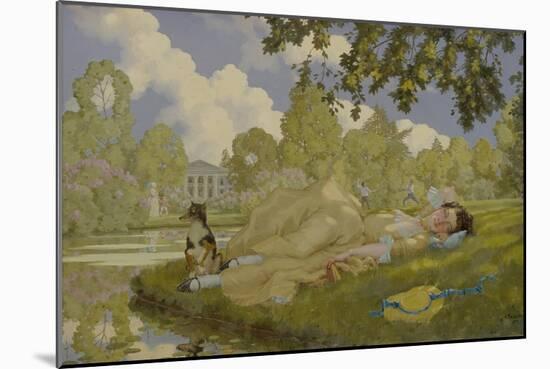 Sleeping Woman in a Park, 1922-Konstantin Andreyevich Somov-Mounted Giclee Print