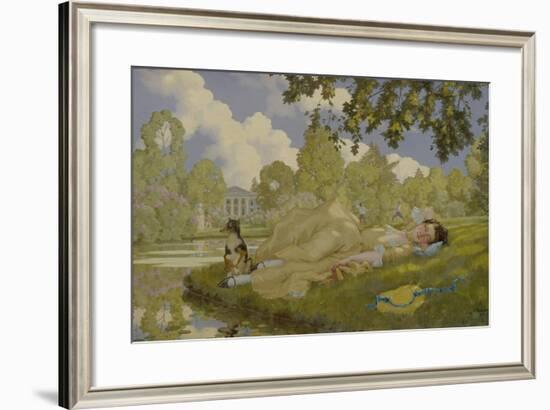 Sleeping Woman in a Park, 1922-Konstantin Andreyevich Somov-Framed Giclee Print