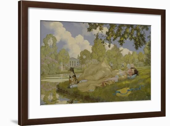 Sleeping Woman in a Park, 1922-Konstantin Andreyevich Somov-Framed Giclee Print