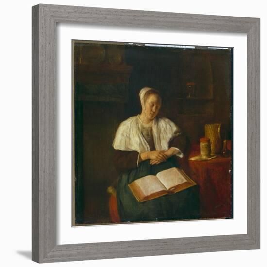 Sleeping Woman-Gabriel Metsu-Framed Giclee Print