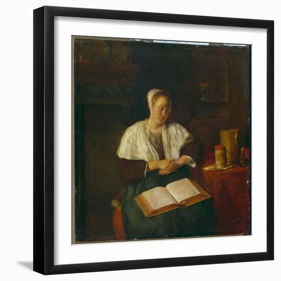 Sleeping Woman-Gabriel Metsu-Framed Giclee Print