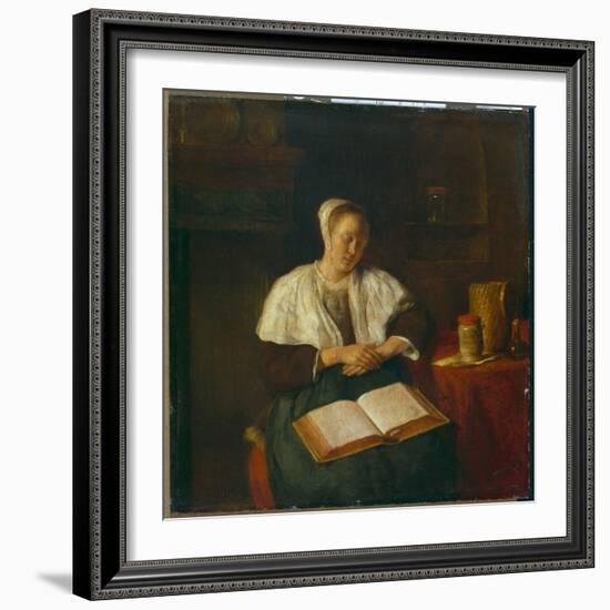 Sleeping Woman-Gabriel Metsu-Framed Giclee Print