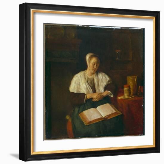 Sleeping Woman-Gabriel Metsu-Framed Giclee Print