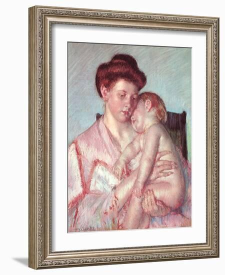 Sleepy Baby, 1910-Mary Cassatt-Framed Giclee Print